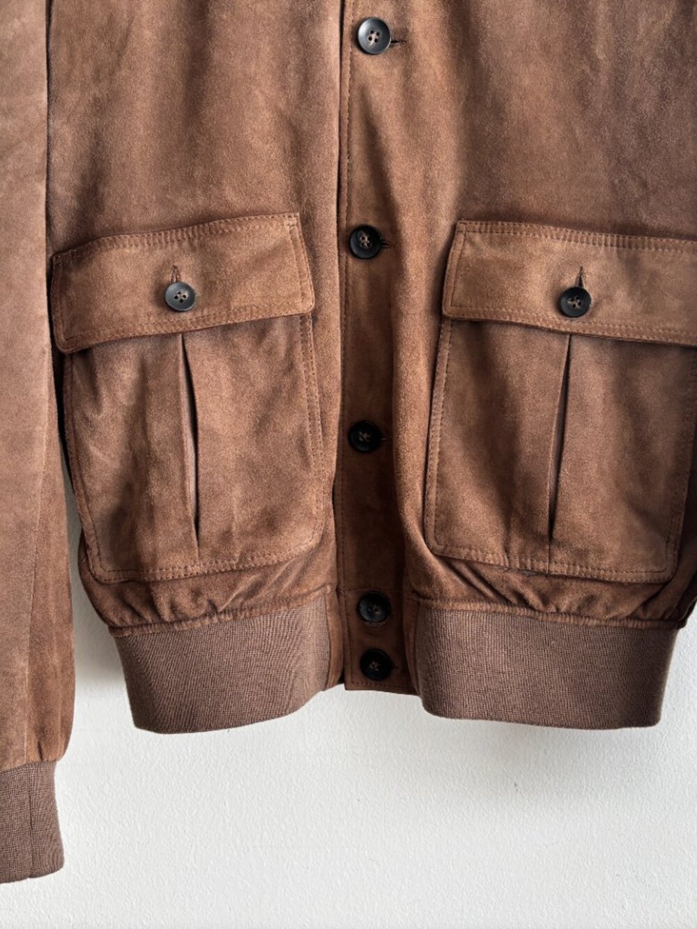 $950 Suitsupply Brown Suede Blouson Valstarino Bomber Jacket - Medium - Picture 3 of 11